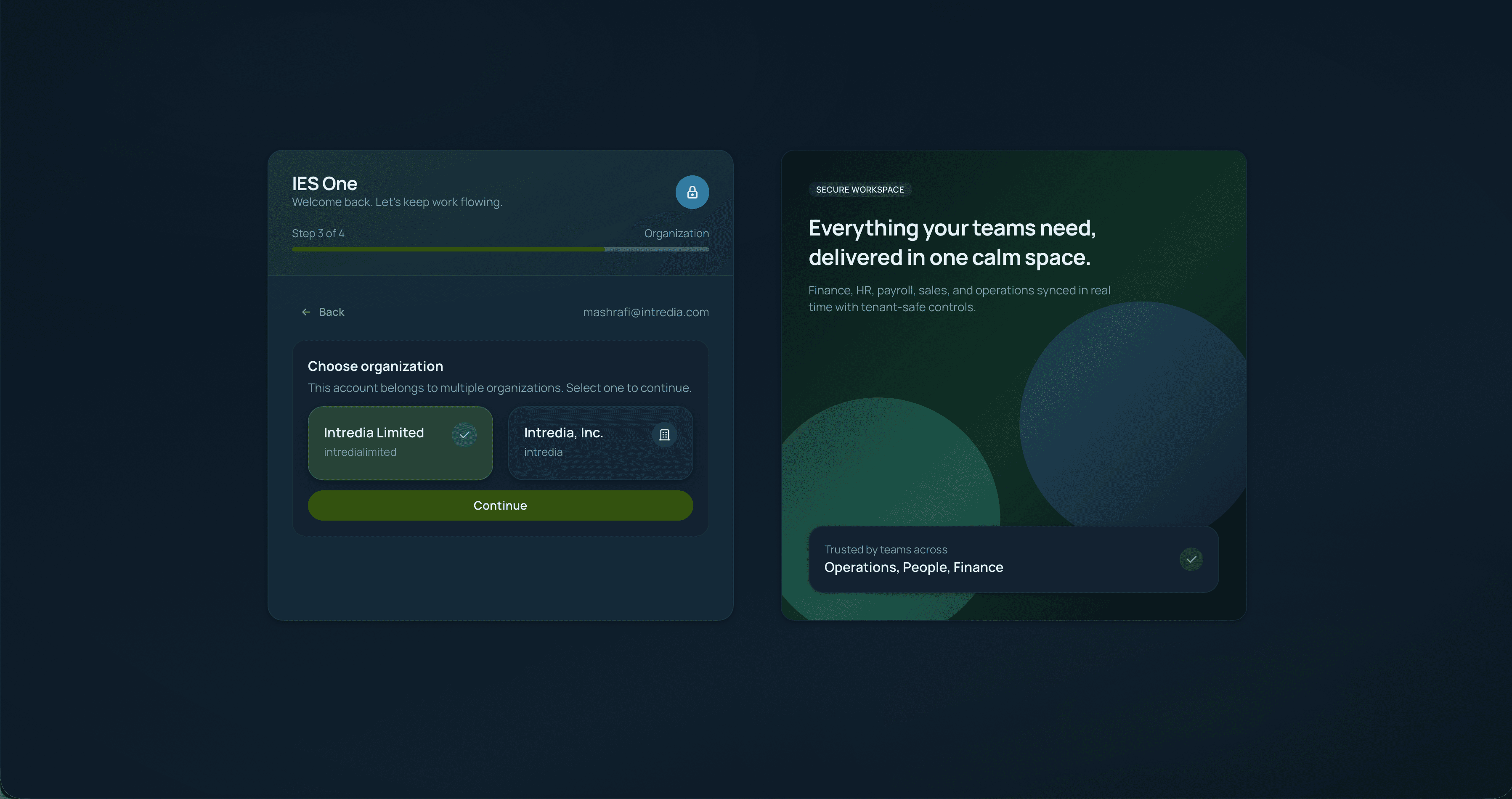 IES One SaaS ERP Dashboard